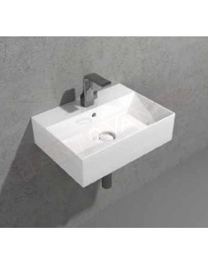 Flaminia lavabo applight 5037 da appoggio sospeso 50x37x14 senza fori rubinetto predisposto per tre