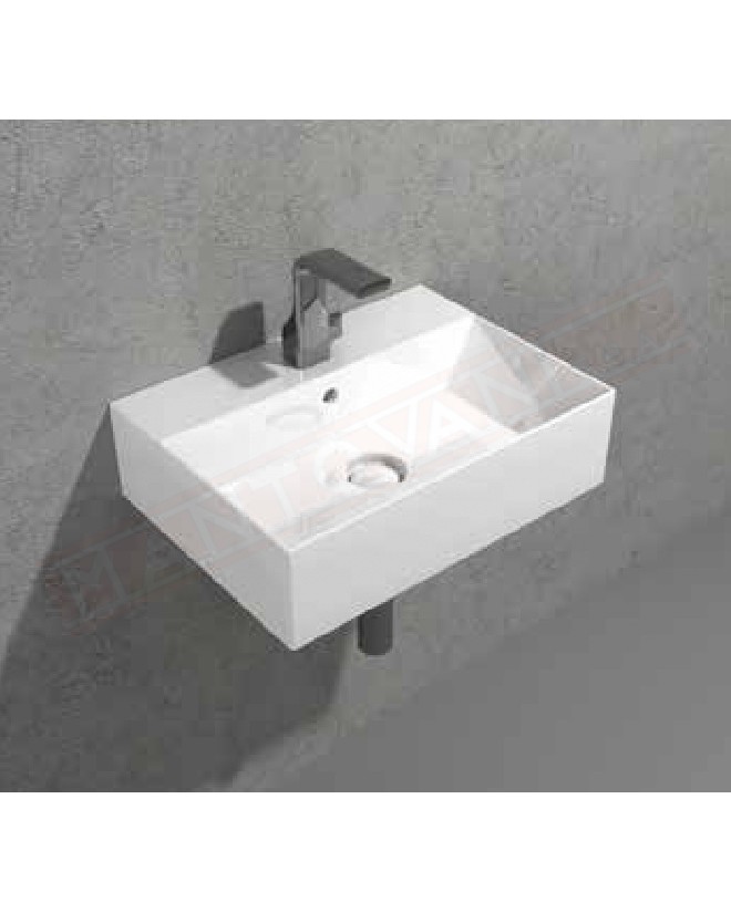 Flaminia lavabo bianco opaco applight 5037 da appoggio sospeso 50x37x14 senza fori rubinetto predisposto per tre