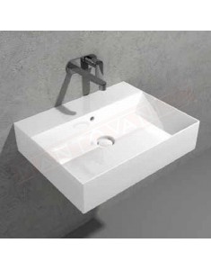 Flaminia lavabo bianco lucido applight 6047 da appoggio sospeso 60x47x14 senza fori rubinetto predisposto per tre