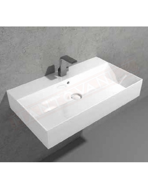 Flaminia lavabo bianco lucido applight 8047 da appoggio sospeso 80x47x14 senza fori rubinetto predisposto per tre