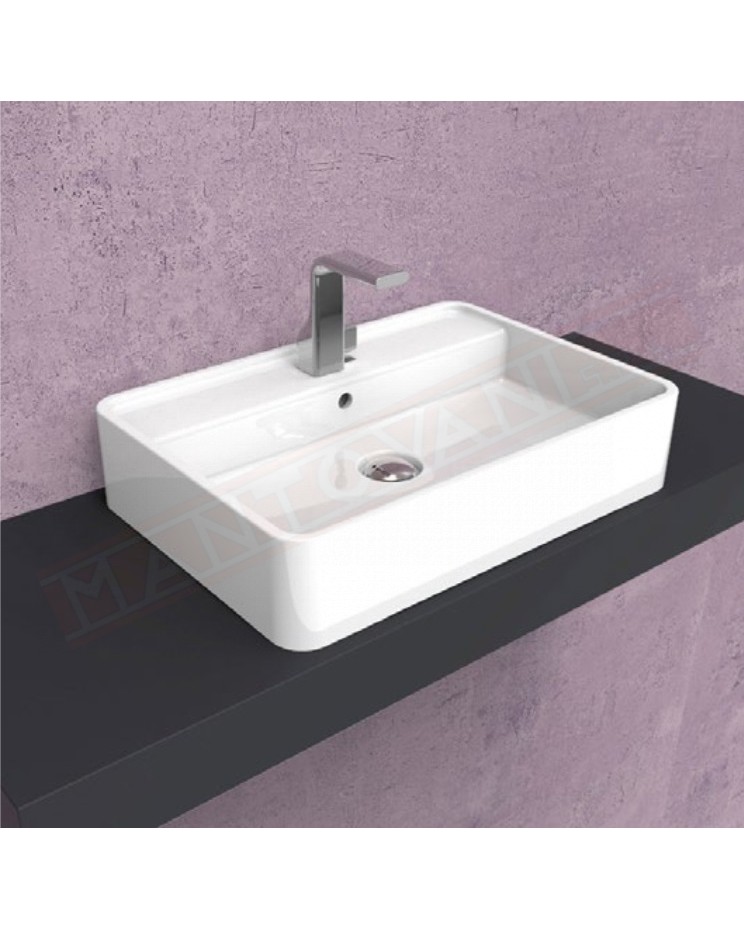 Flaminia lavabo Miniwash 60 da appoggio con piano rubinetteria