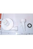 Sifone esterno a chiocciola bianco con doppio portagomma per scarico lavatrice asciugatrice