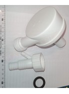 Sifone esterno a chiocciola bianco con doppio portagomma per scarico lavatrice asciugatrice