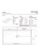 Galassia H3-Folia 80 piatto doccia bianco cm 80x160 trattamento antiscivolo piletta diametro 90 con coperchio ceramica inclusa