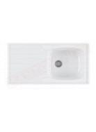 Galassia lavello Eliseo bianco lucido da mobile\ incasso reversibile 90x45 1 vasca predisposto per rubInetto foro pilette 60mm