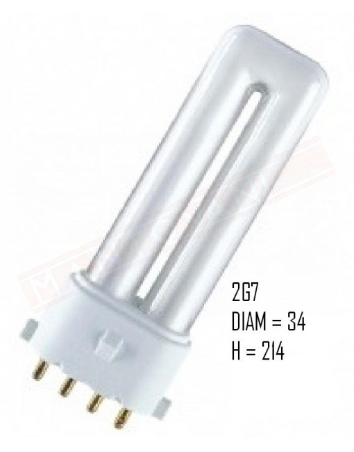 GENERAL ELECTRIC LAMPADINA 4PIN BIAX-S-E 11W 827 4P LUCE CALDA 2700K CLASSE ENERGETICA A