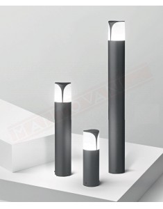 Lampada da terra per esterni ip44 in alluminio grigio antracite h. cm 30 diametro cm 9 1xe27