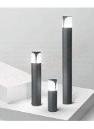 Lampada da terra per esterni ip44 in alluminio grigio antracite h. 80 cm diametro cm 9 1xe27