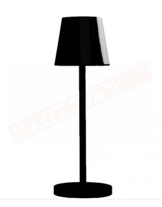 Gea lampada da tavolo nera led ricaricabile 3w bianca
