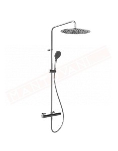 Emporio shower Gessi colonna doccia con termostatico estyerno cromato con soffione tondo 30 cm e doccetta a mano