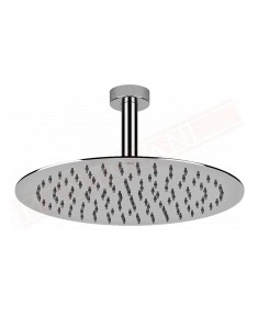Gessi Emporio shower soffione doccia 30 tondo in acciaio a specchio con braccio doccia a soffitto tondo e snodo orientabile