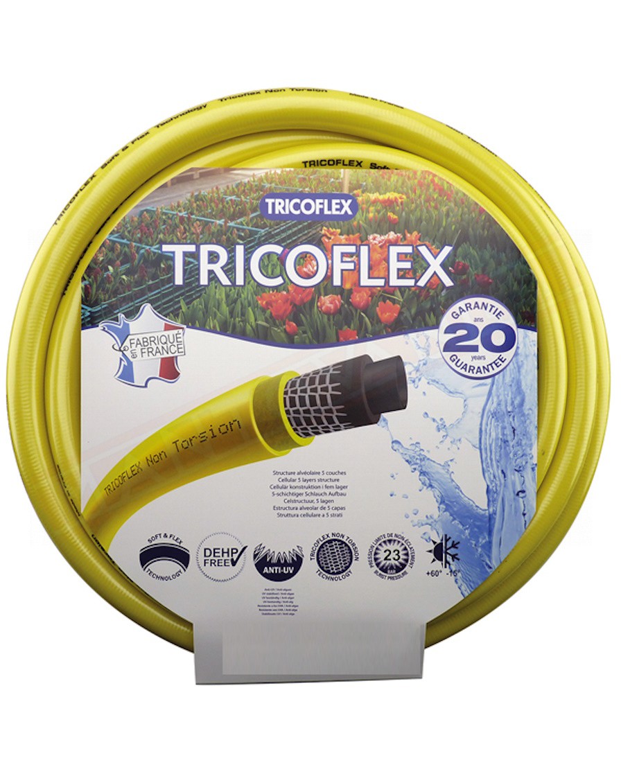 Tricoflex soft e flex tecnology 19 mm x 25.3 mm x 25 mt tubo per irrigazione giallo con magliatura antitorsione