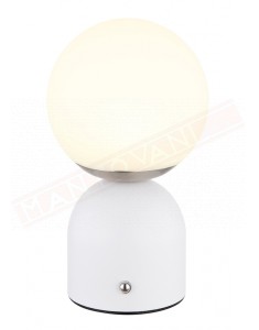 Jusly lampada led rgb da tavolo a batteria ricaricabile per interno . diametro 120 h 210 mm d base 90 189 lumen 3 bianchi