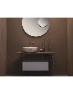 Globo portalavabo in metallo ovale grande da completare con lavabi piani mobili e accessori nei colori desiderati