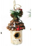 Addobbo natalizio shabby chic casetta per ucellini da appendere all albero misure 5-6 cm h 13 16 cm