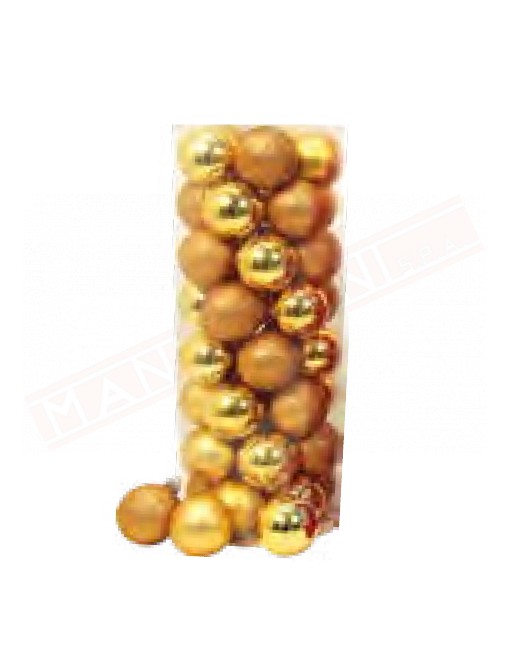 Cilindro con 40 palline natalizie oro plastica lisicia glitter diametro 60