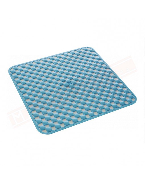 Gedy G.Geo tappeto antiscivolo per doccia in gomma azzurro misure art 53x53x0,6