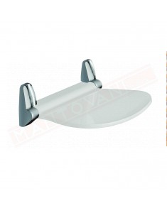 Gedy G.Sound sedile bianco e cromato ribaltabile per doccia in resine termoplastiche e acciaio misure art 38,5x35,4x15,2