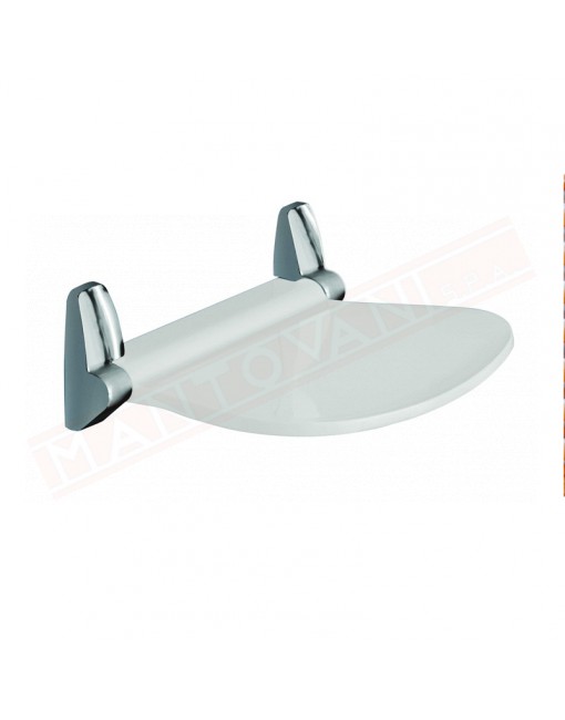 Gedy G.Sound sedile bianco e cromato ribaltabile per doccia in resine termoplastiche e acciaio misure art 38,5x35,4x15,2