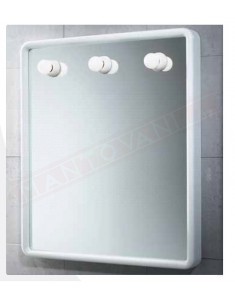 Gedy specchio bagno bianco 60x70 con luci (non incluse) misure art 60x6,6x70 .