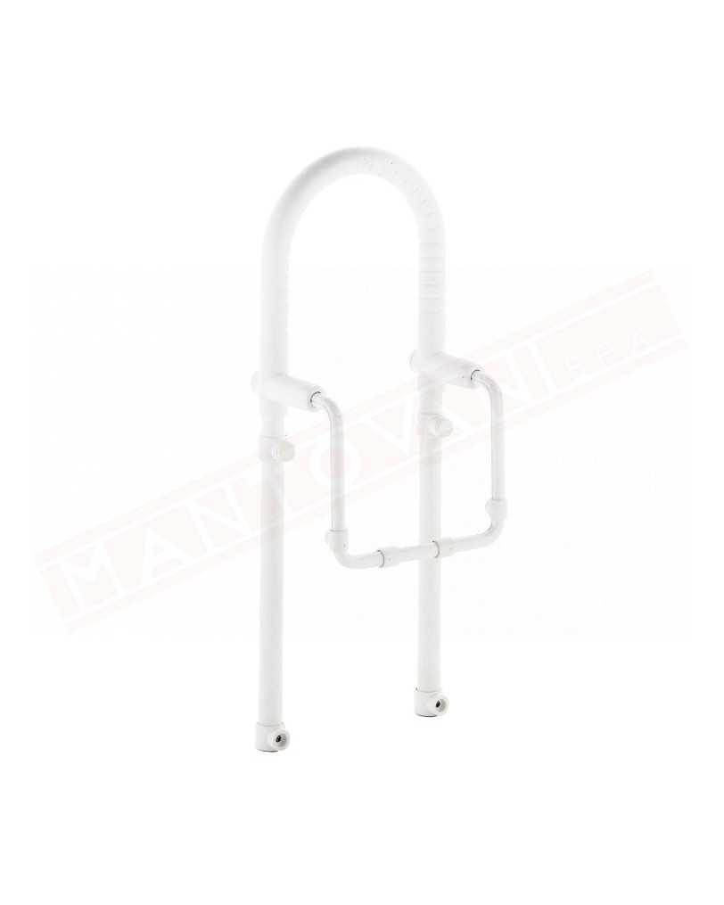 Gedy maniglione per vasca in alluminio bianco opaco misura altezza cm 60,5 estensibilita' cm 6-12,5