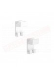 Gedy G. 5027 confezione due appendiabiti bianco matt in resina termoplastica designer Makio Hasuike misure art. 4,5x4,5x8