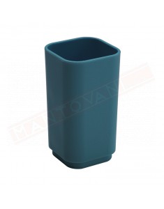 Gedy G. Seventy portaspazzolini in resine termoplastiche blu petrolio misure art 6,5x6,5x12,2h