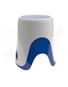Gedy G.Wendy sgabello contenitore bianco e blu in resine termoplastiche misure art 35,6x32,6x38,9
