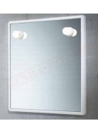 Gedy G.Junior 8001 specchio bagno 55x55 con luci bianco in resina termoplastica designer Gianpietro Tonetti