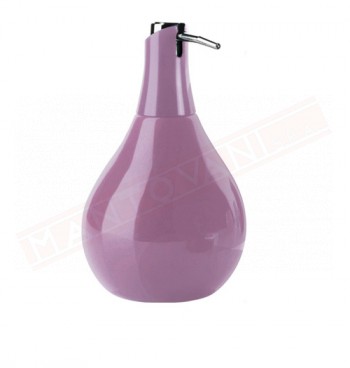 Gedy G. Azalea dosasapone in ceramica lilla con erogatore in plastica cromata misure art diametro 10,2x17