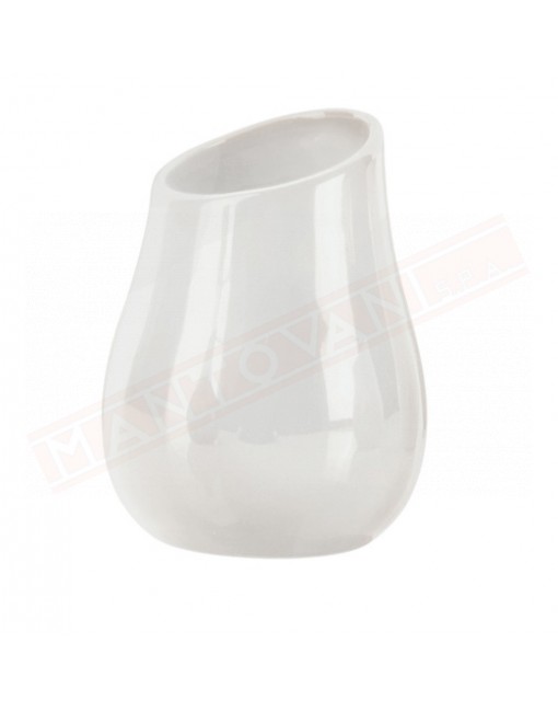 Gedy G. Azalea portaspazzolini in ceramica bianco misure art diametro 9,8x13