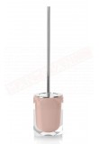 Gedy G. Chanelle scopino wc in resina color rosa con ciuffo in setole misure art 10,6x8,6x45,7