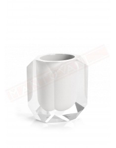 Gedy G. Chanelle portaspazzolini in resina color bianco misure art 9x7x10,5