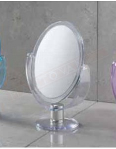 Gedy specchio ovale ingranditore da appoggio e non in resina trasparente misure art. 17,6x10x25