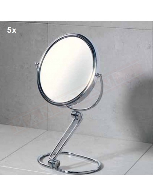 Gedy specchio ingranditore e non da appoggio in metallo misure art.20x11,8x32,3