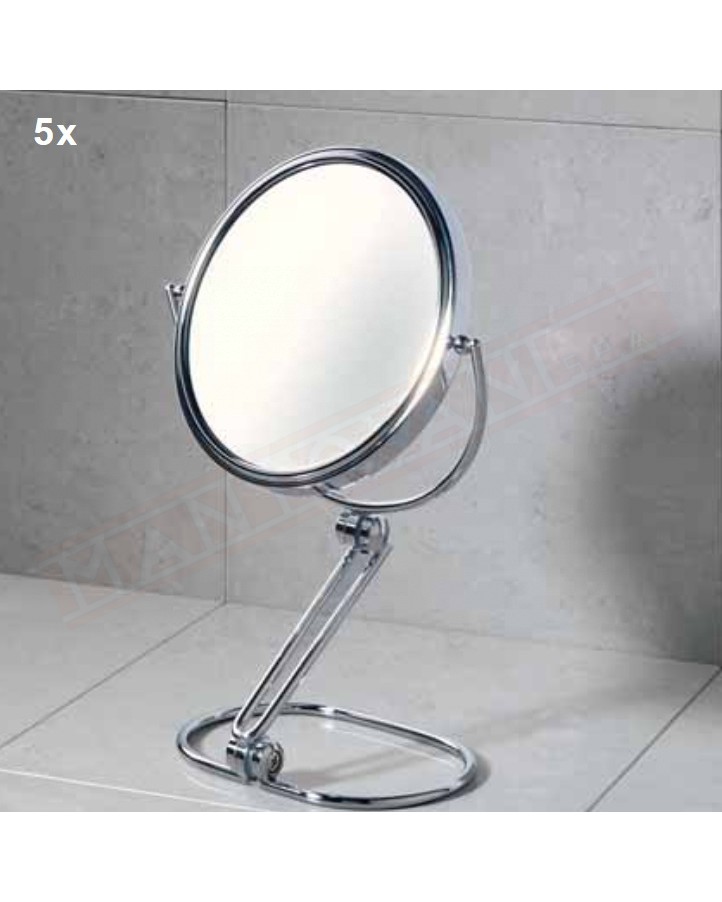 Gedy specchio ingranditore da appoggio in metallo misure art.20x11,8x32,3
