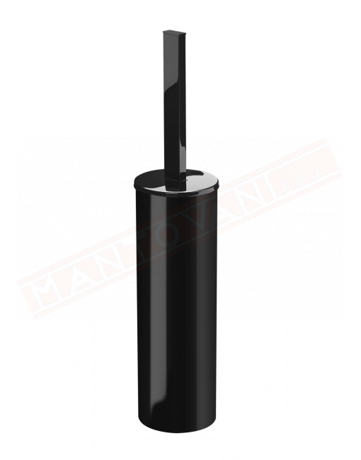Gedy G.Gran Torino scopino wc d'appoggio nero lucido con ciuffo in setole misure art diametro 8x38h