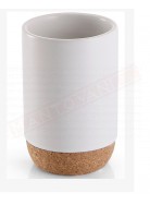 Gedy G. Ilary portaspazzolini in ceramica e sughero bianco misure art diametro 7x10,5