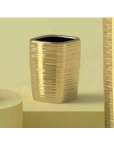 Gedy Kelly portaspazzolini in ceramica oro misure art 7,2x7,2x10