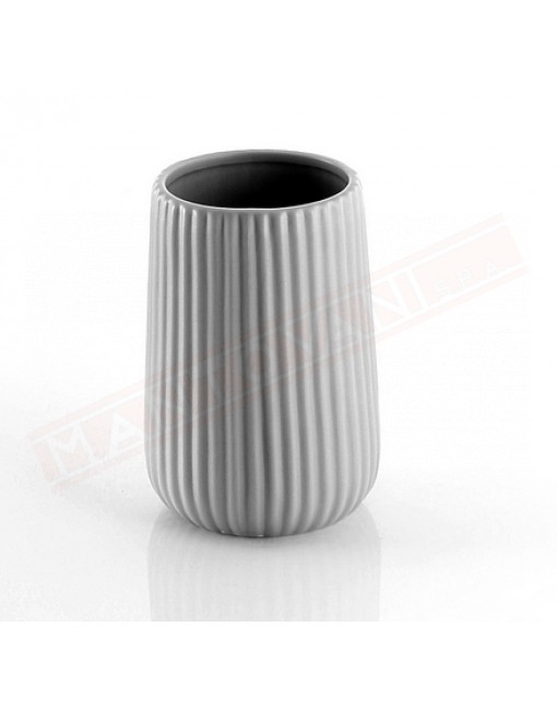Gedy G. Marika portaspazzolini in ceramica grigio misure art diametro 8x11,6