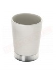 Gedy G. Petunia portaspazzolini in ceramica biancoe acciaio inox misure art diametro 7,5x9,5