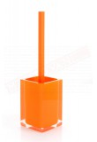 Gedy G. Rainbow scopino wc da appoggio in resina color arancio con ciuffo in setole misure art 9,8x9,8x37,5