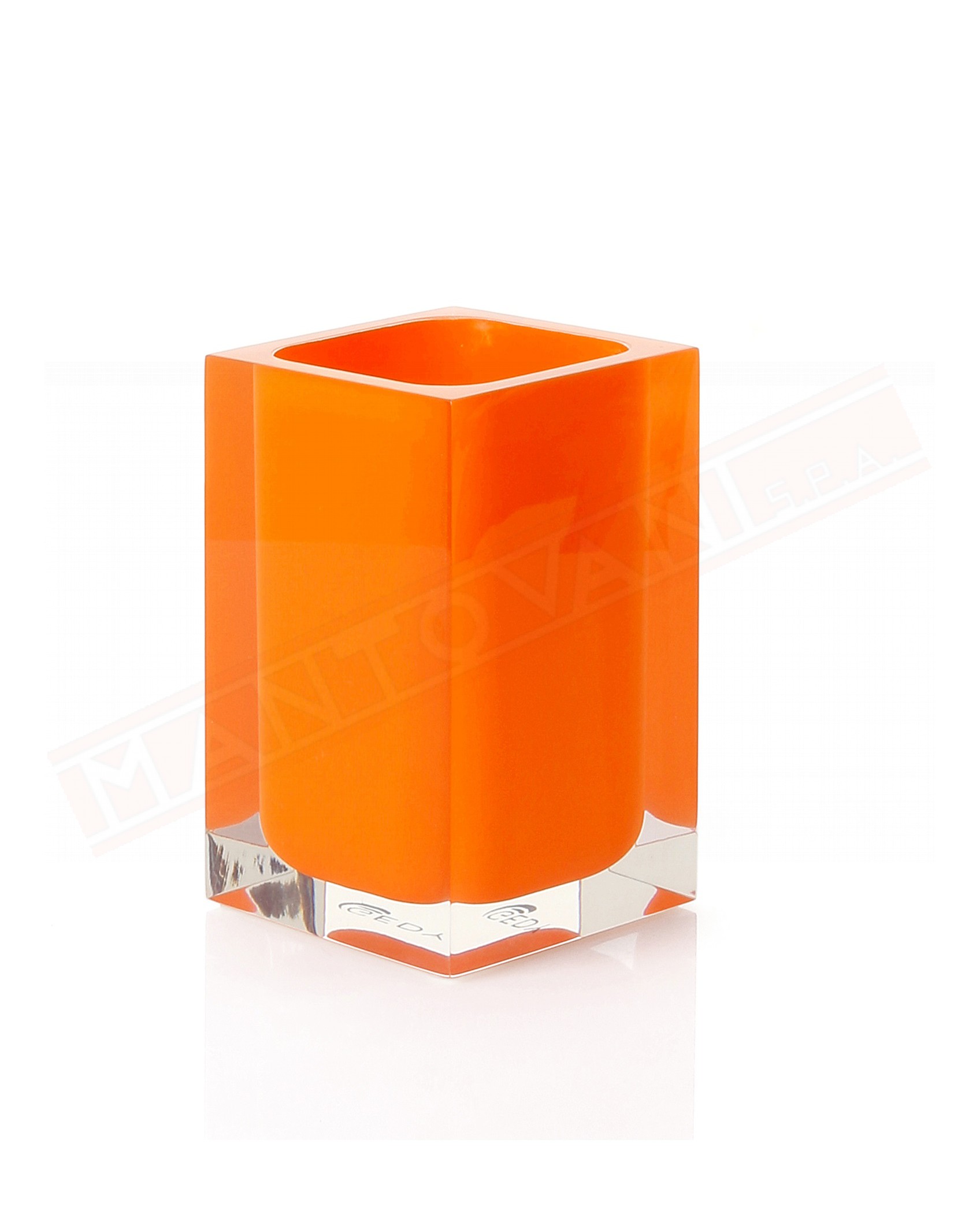 Gedy G. Rainbow portaspazzolini in resina color arancio misure art 7,2x7,2x11