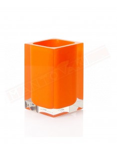 Gedy G. Rainbow portaspazzolini in resina color arancio misure art 7,2x7,2x11