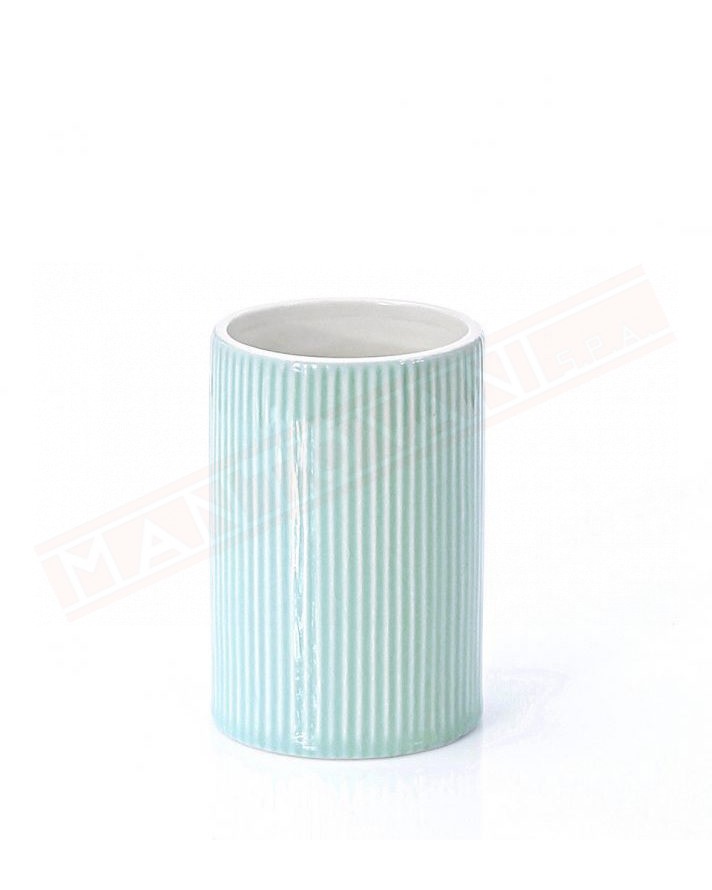 Gedy G. Sabina portaspazzolini in ceramica acquamarina misure art diametro 7,5x11
