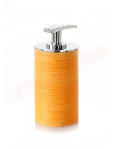 Gedy G. Sole dosasapone in resina color arancio con erogatore in plastica cromata misure art 7,2x7,5x15,7