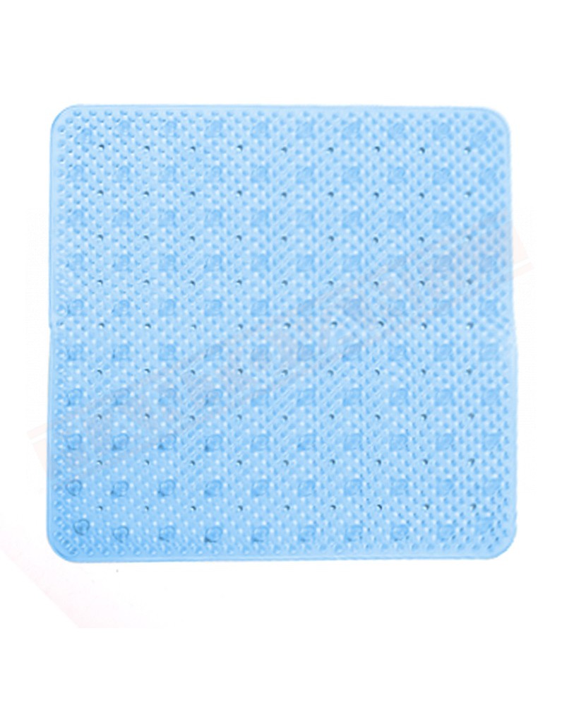 Gedy G.Solid tappeto antiscivolo per doccia in pvc trasparente azzurro misure art 53x53x0,7