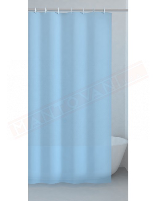 Gedy G.Basic tenda doccia in tessuto azzurro cm 180 altezza 200 confezione con anelli