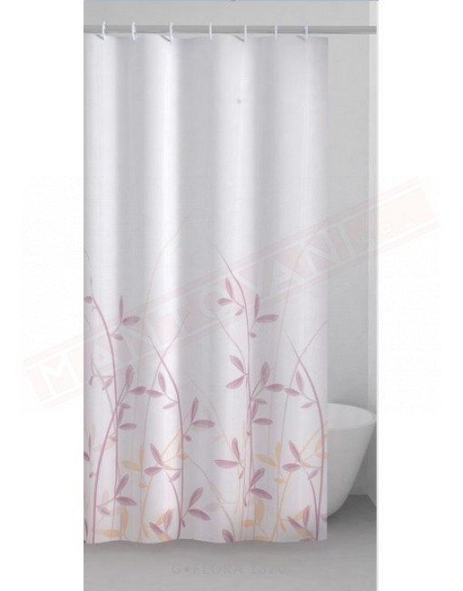Gedy G.Flora tenda in tessuto con fiori rosa e gialli cm 180 altezza 200 confezione con anelli