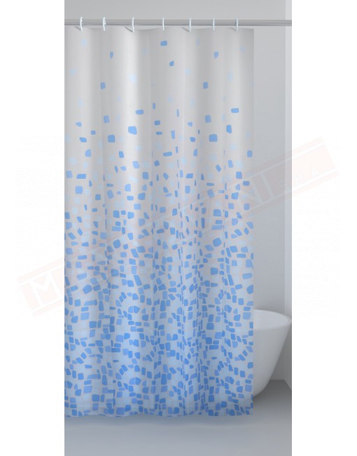 Gedy G. Frammenti tenda doccia in peva color azzurro con disegni cm 180 altezza 200 spessore 0,143
